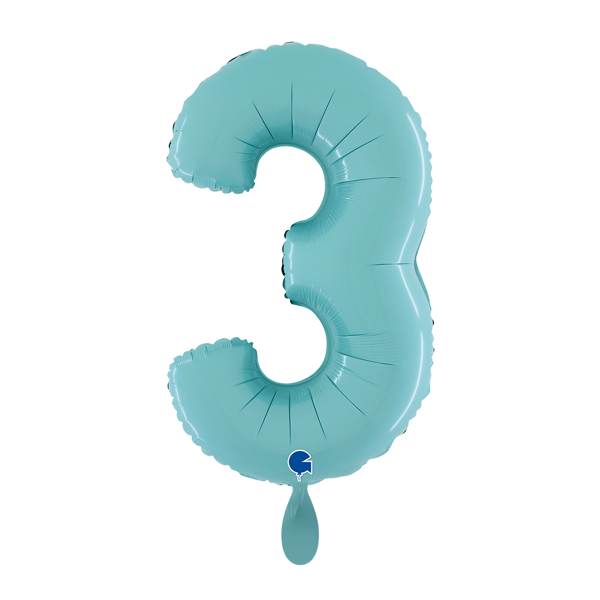 1 Balloon XL - Number 3 - Pastel Blue