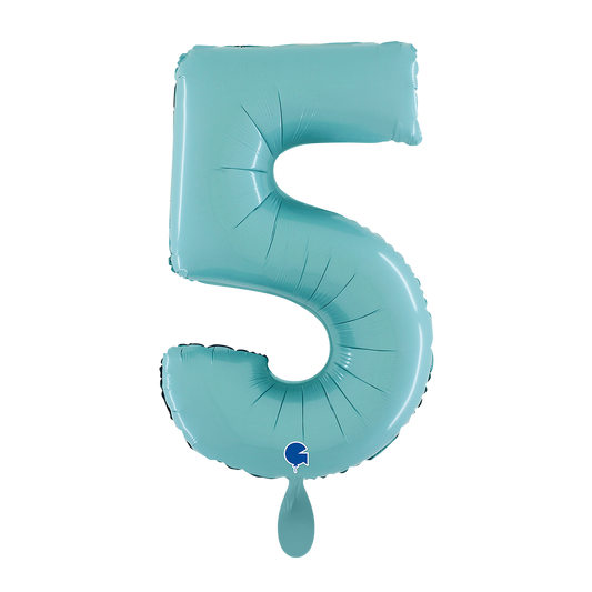 1 Balloon XL - Number 5 - Pastel Blue