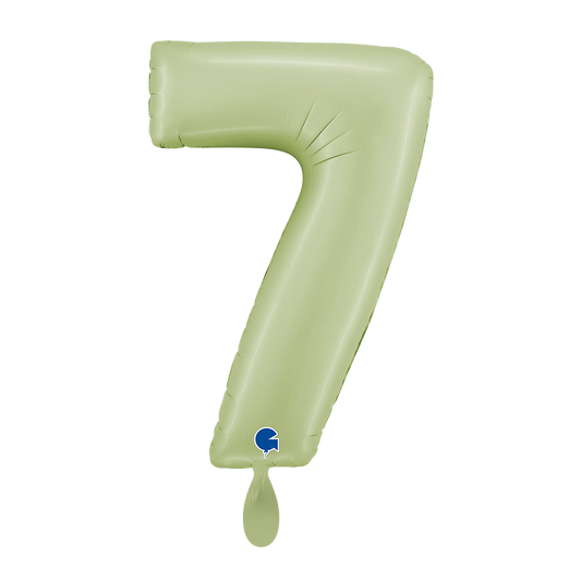 1 Balloon XL - Number 7 - Satin Olive Green