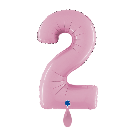 1 Balloon XL - Number 2 - Pastel Pink