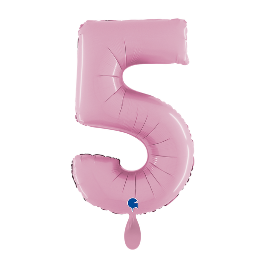 1 Balloon XL - Number 5 - Pastel Pink
