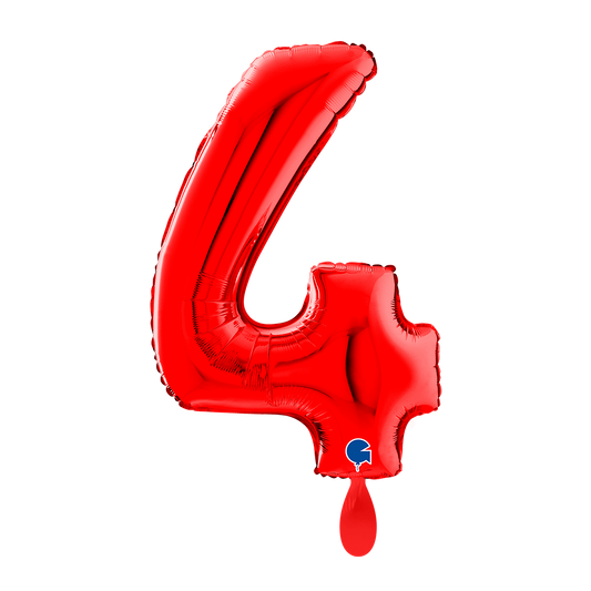 1 Balloon XL - Number 4 - Red