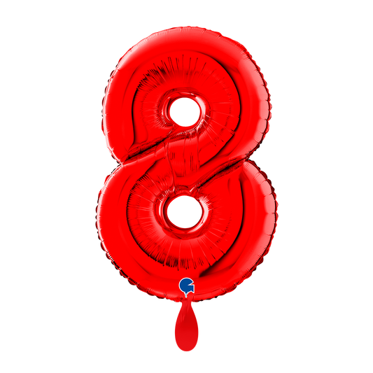 1 Balloon XL - Number 8 - Red