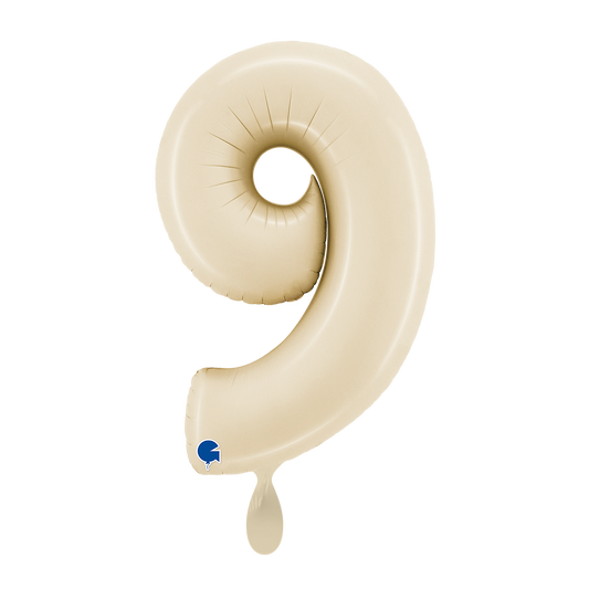 1 Balloon XL - Number 9 - Satin Cream