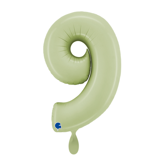 1 Balloon XL - Number 9 - Satin Olive Green