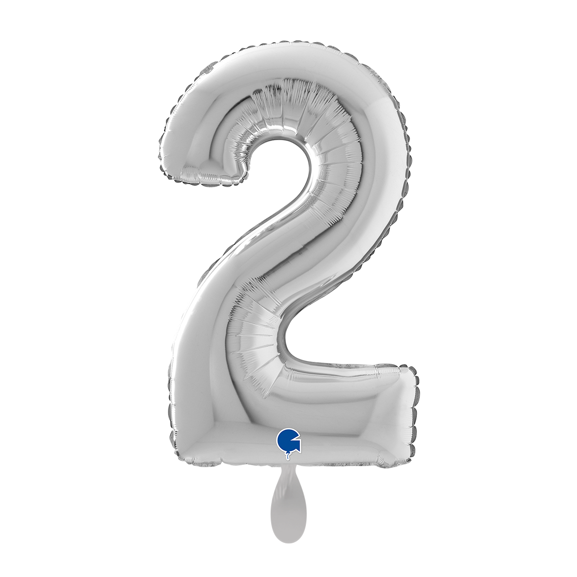 1 Balloon XL - Number 2 - Silver