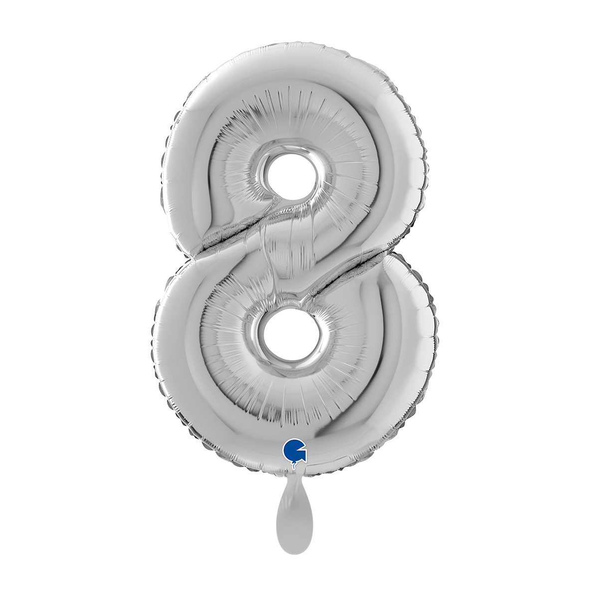 1 Balloon XL - Number 8 - Silver