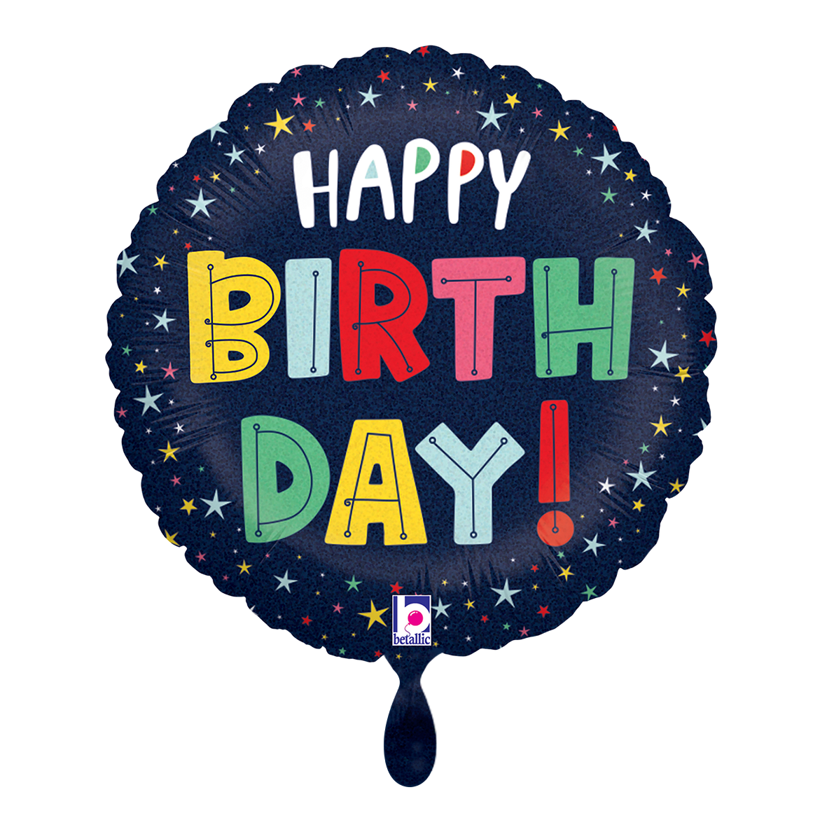1 Balloon - Birthday Colorful Stars