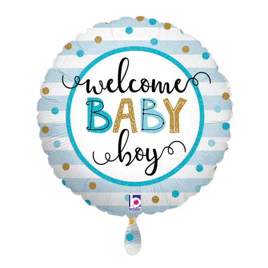 1 Balloon - Baby Boy Stripes
