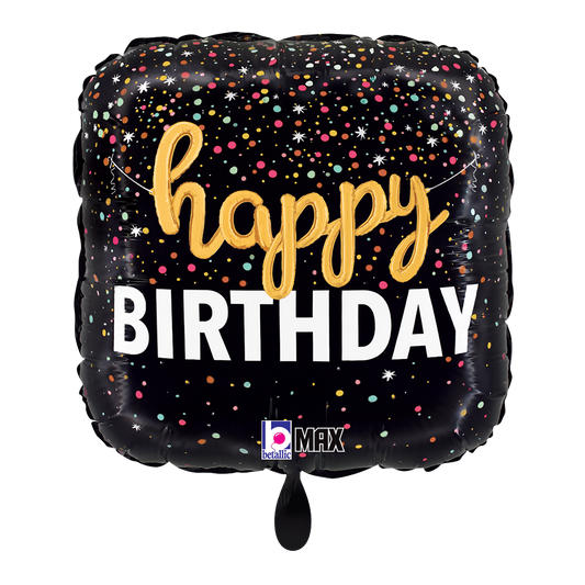 1 Balloon - Birthday Script Confetti