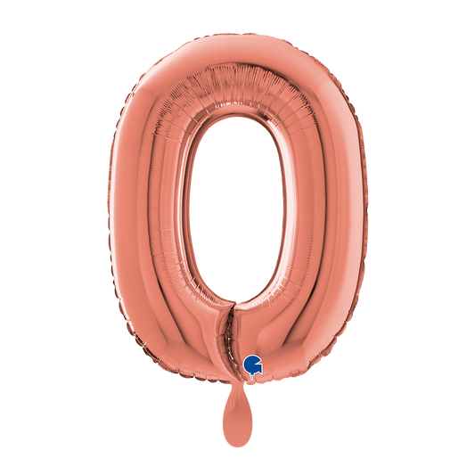 1 Balloon XL - Number 0 - Rose Gold