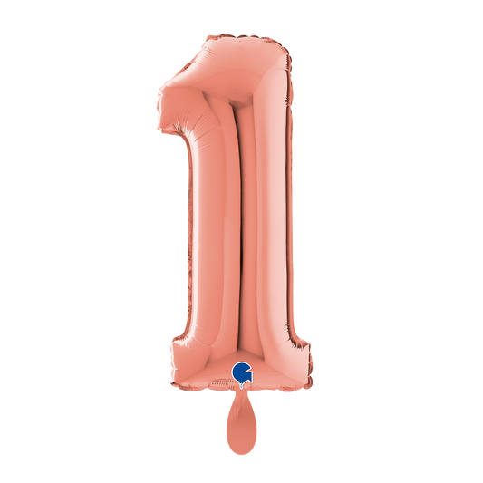 1 Balloon XL - Number 1 - Rose Gold