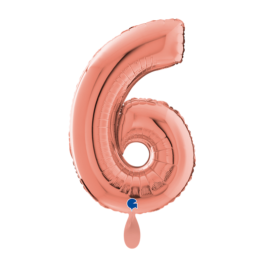 1 Balloon XL - Number 6 - Rose Gold