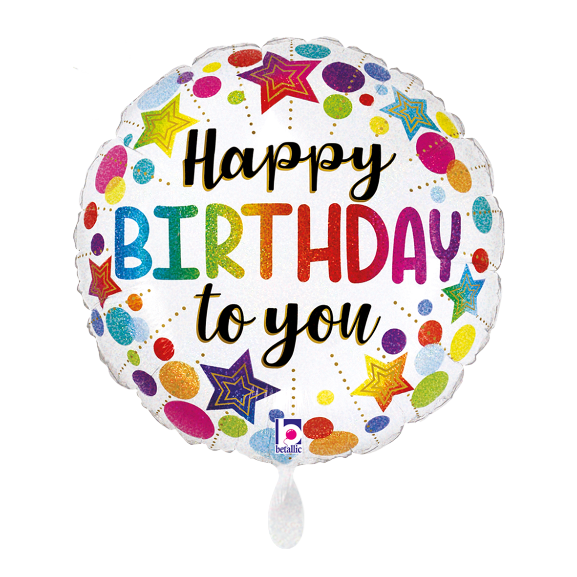 1 Balloon - Birthday Stars & Dots