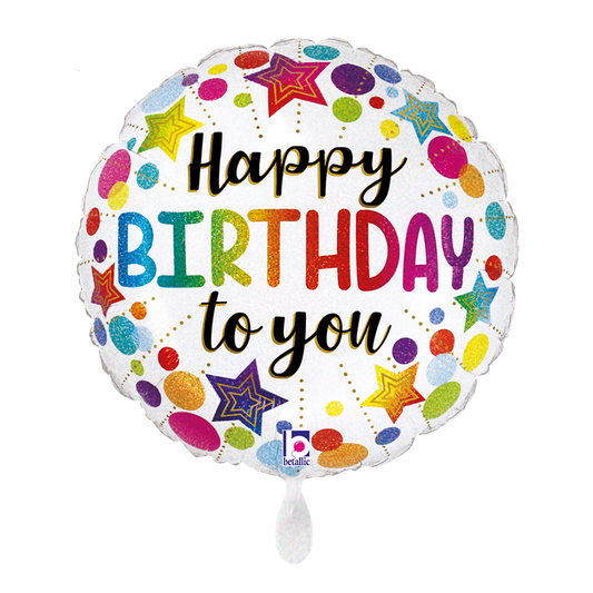 1 Balloon - Birthday Stars & Dots