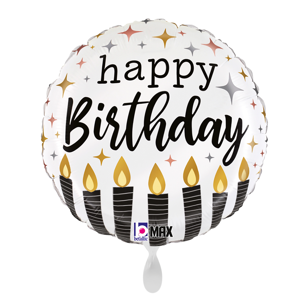 1 Balloon - Satin Metallic BDay Candle