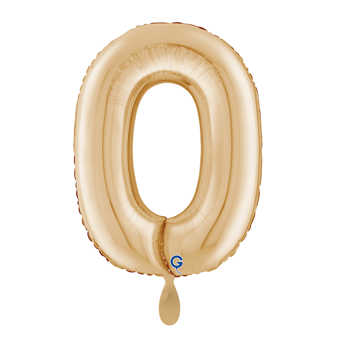 1 Balloon XL - Number 0 White Gold