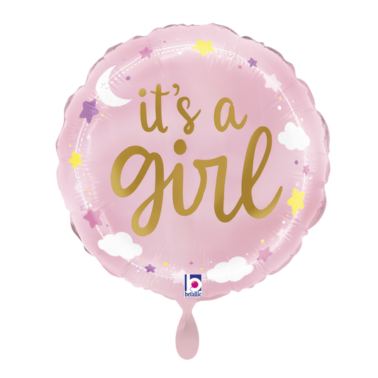 1 Balloon - It's A Girl Stars & Clouds