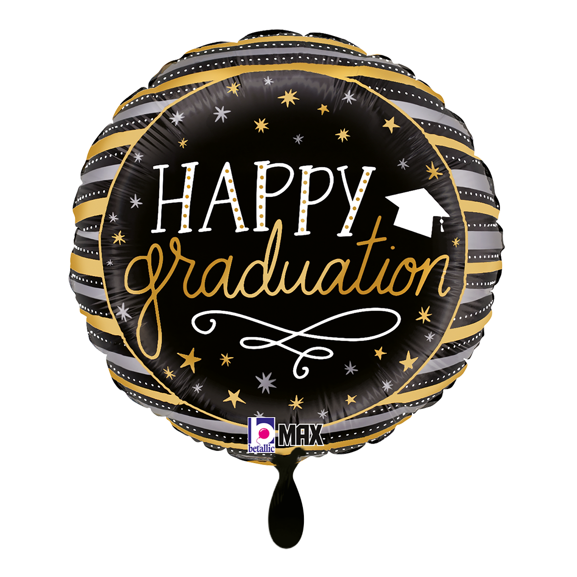 1 Balloon - Satin Metallic Graduation Stripes