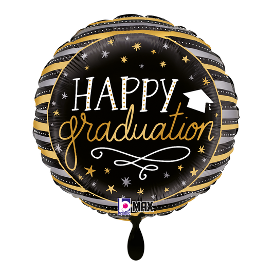1 Balloon - Satin Metallic Graduation Stripes