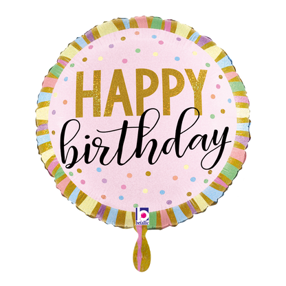1 Balloon - Pastel Birthday Stripes
