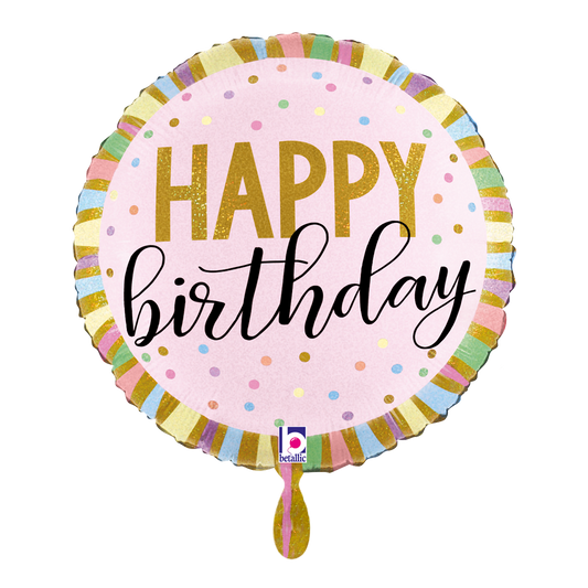 1 Balloon - Pastel Birthday Stripes