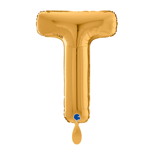 1 Balloon XL - Letter T - Gold