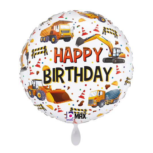 1 Balloon - Construction Equipment Birthday