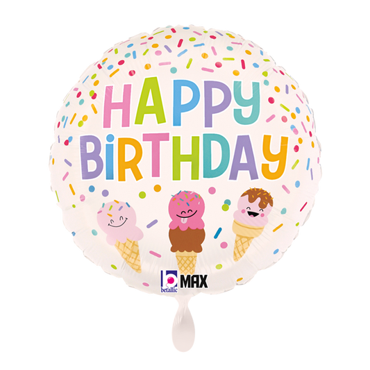 1 Balloon - Happy BDay Ice Cream Cone