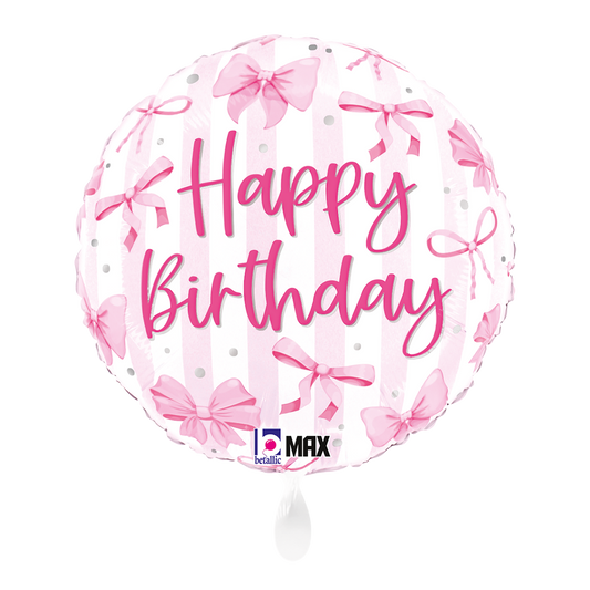 1 Balloon - Pretty Pink Bow Birthday
