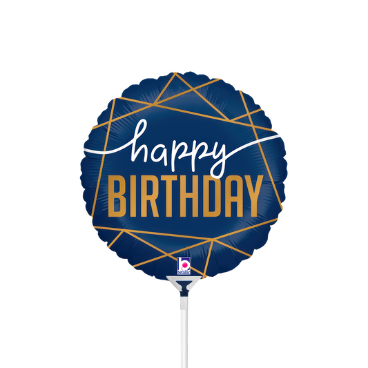 10 Miniballoons Airfilled - Navy Birthday (Unverpackt)