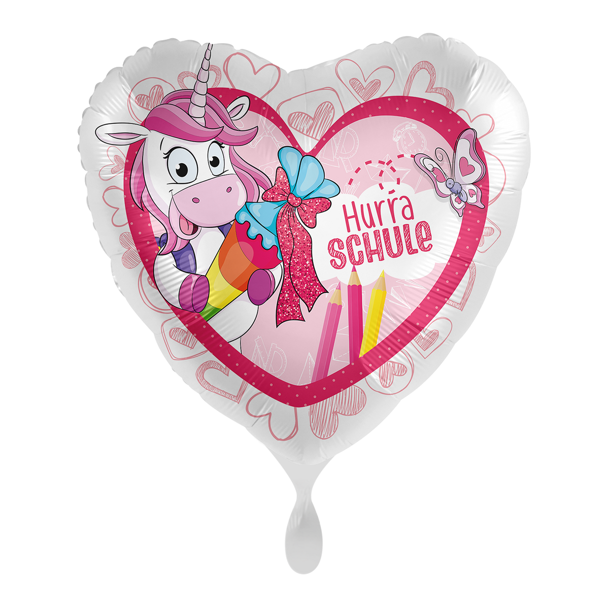 1 Ballon - Einhorn Hurra Schule