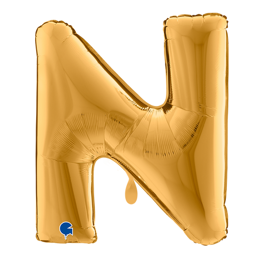 1 Balloon XXL - Letter N - Gold