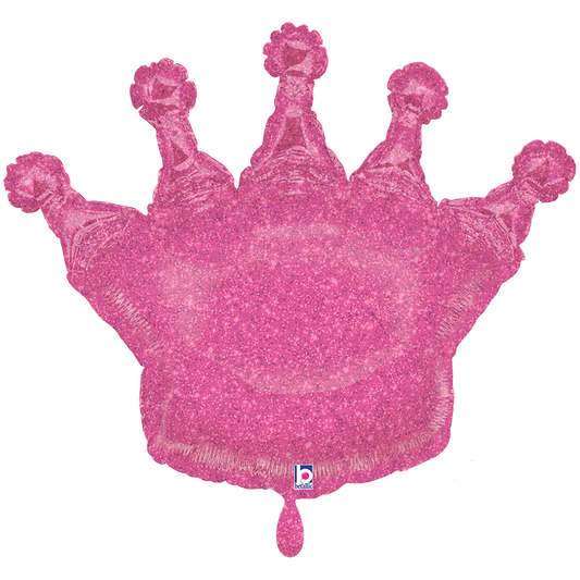 1 Balloon XXL - Glittering Crown - Pink