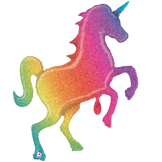 1 Balloon XXL - Glitter Rainbow Unicorn