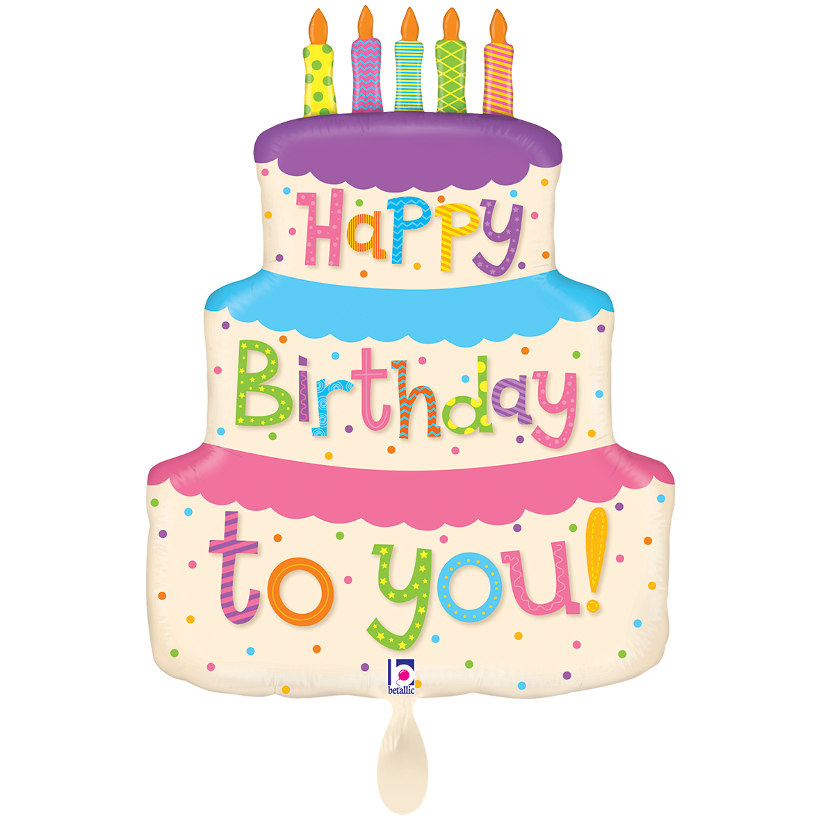 1 Balloon XXL - Girly Birthday Cake