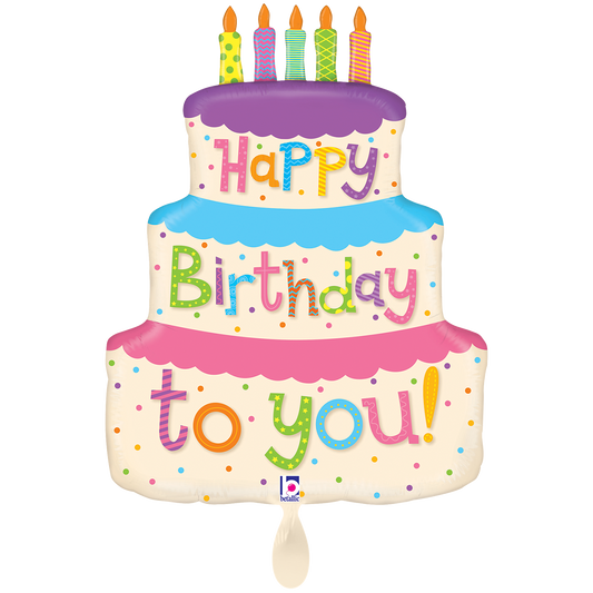 1 Balloon XXL - Girly Birthday Cake