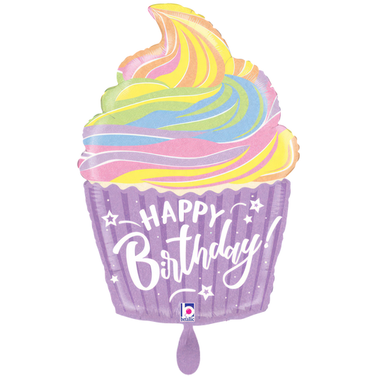 1 Balloon XXL - Pastel Birthday Cupcake