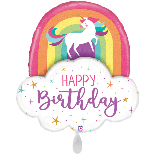 1 Balloon XXL - Unicorn Rainbow Birthday