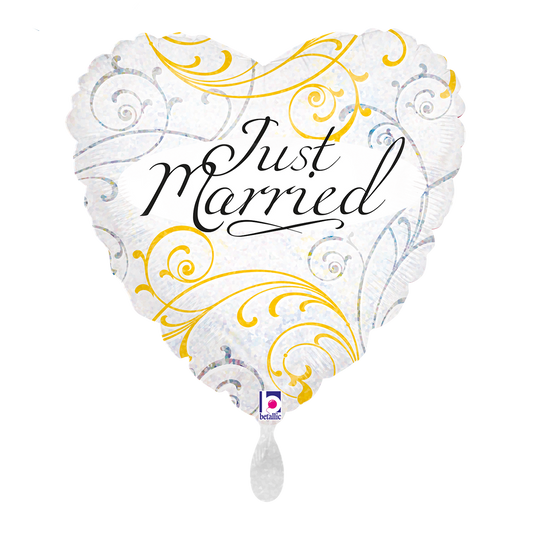 1 Balloon - Just Married Filigree