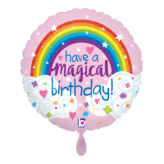 1 Balloon - Glitter Magical Rainbow Birthday