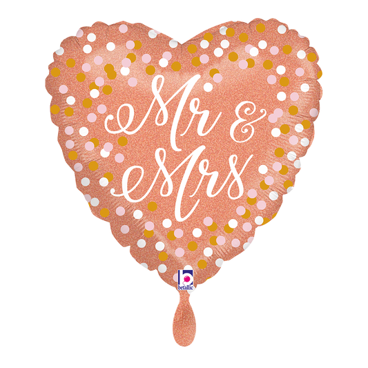 1 Balloon - Rose Gold Mr & Mrs