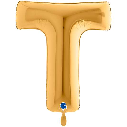 1 Balloon XXL - Letter T - Gold