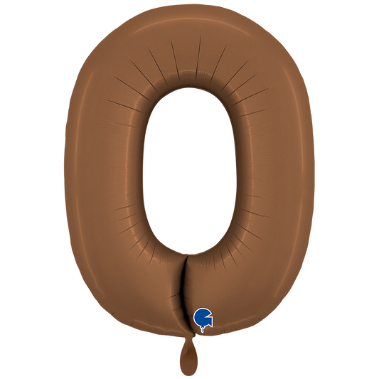 1 Balloon XXL - Number 0 - Satin Chocolate