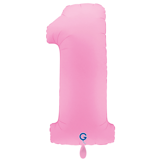1 Balloon XXL - Number 1 - Soft Matte Sakura Pink