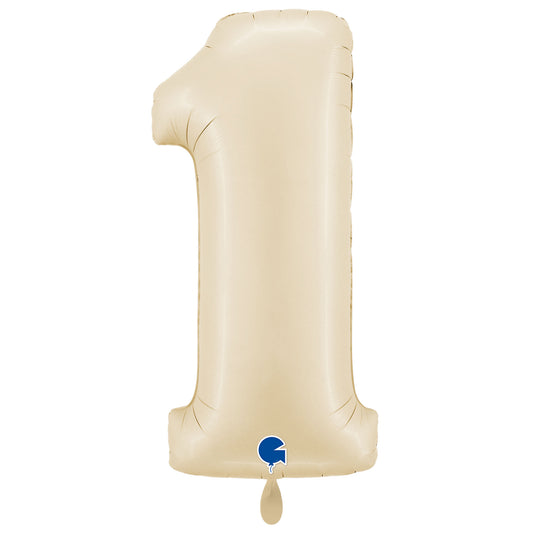 1 Balloon XXL - Number 1 - Satin Cream