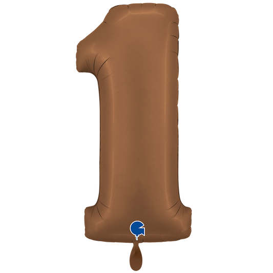 1 Balloon XXL - Number 1 - Satin Chocolate