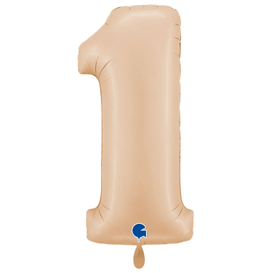 1 Balloon XXL - Number 1 - Satin Nude