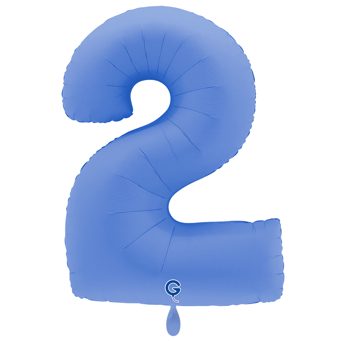1 Balloon XXL - Number 2 - Soft Matte Lotus Blue