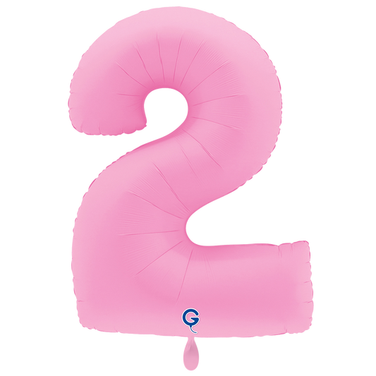 1 Balloon XXL - Number 2 - Soft Matte Sakura Pink